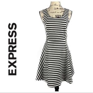 Express Striped Fit & Flare Dress